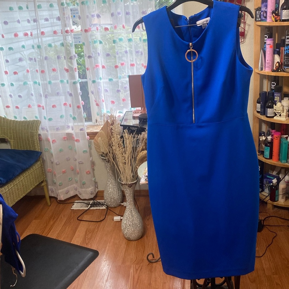 Blue Calvin Klein Womans dress, midi. Size 12